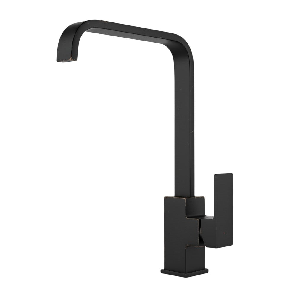 Modern Squared Kitchen Faucet - Black