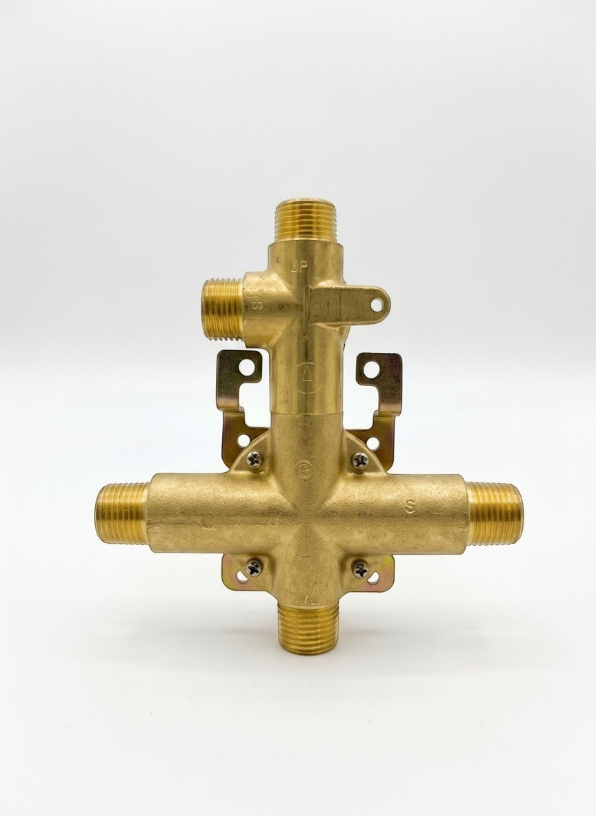 Onyx Elements solid brass pressure balance shower valve for modern bathroom plumbing installations.