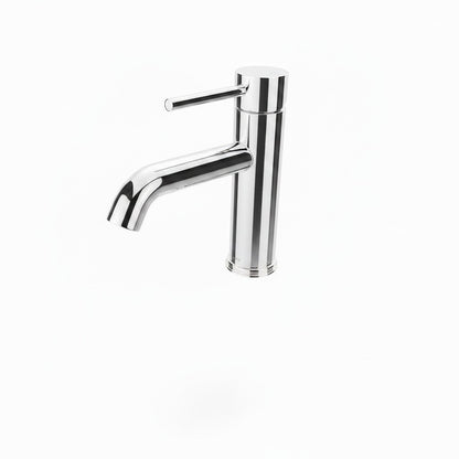 Onyx Elements modern chrome bathroom sink faucet with a single handle and removable filter for easy installation.
