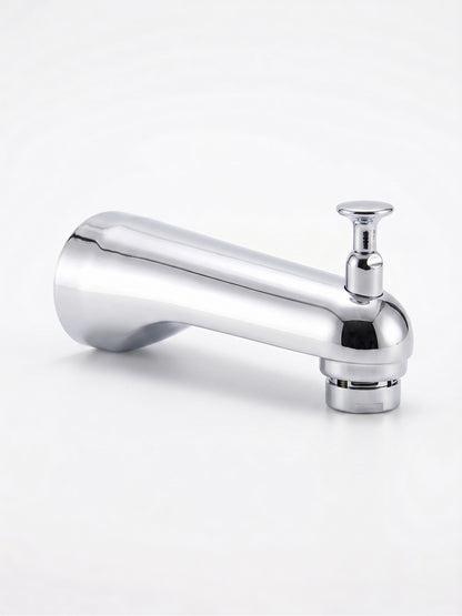 Onyx Elements chrome bathtub spout with integrated diverter knob for modern bathroom fixtures.