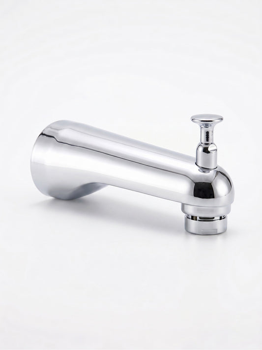 Onyx Elements chrome bathtub spout with integrated diverter knob for modern bathroom fixtures.