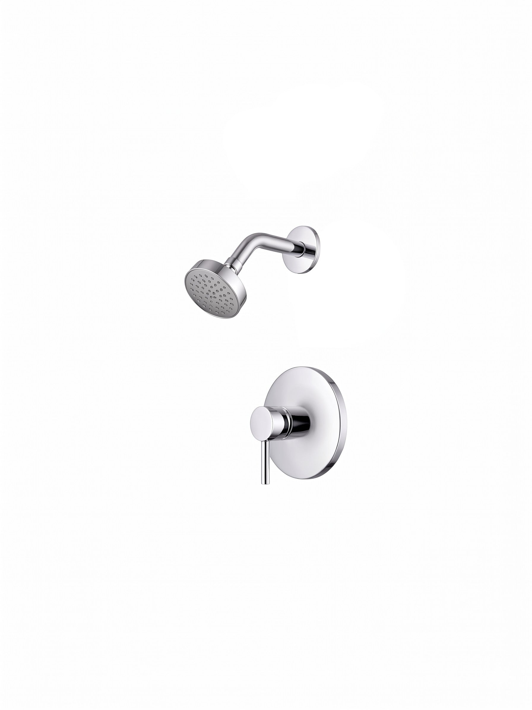 Onyx Elements modern chrome shower faucet set with wall-mounted shower head and single-handle control valve.