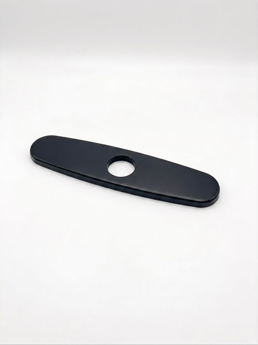 Onyx Elements matte black kitchen faucet deck plate escutcheon cover for single-hole sink mounting